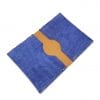 Porte cartes cuir upcyclé motif croco bleu et camel