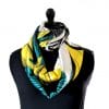 foulard en soie pour femme fleur tropique jaune et vert
