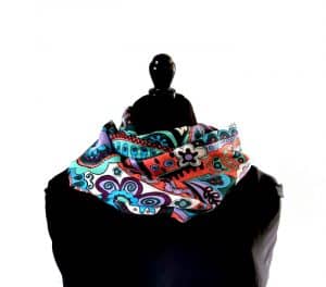foulard en soie upcyclée motif cachemire