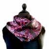 foulard en soie violine et rose