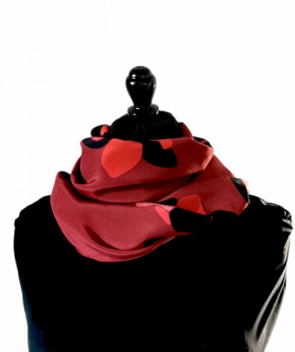 foulard soie bordeaux made in France